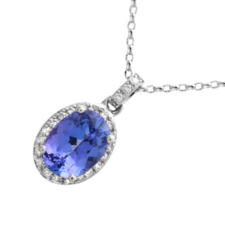 Blue Tanzanite Oval Necklace.