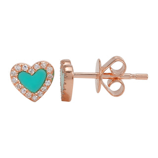 Turquoise Heart Studs.