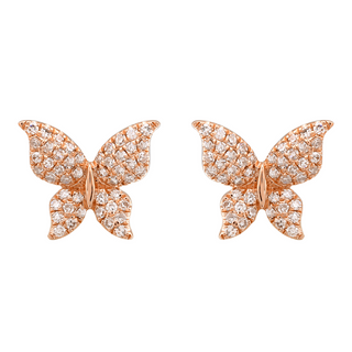 Pink Butterfly Studs.