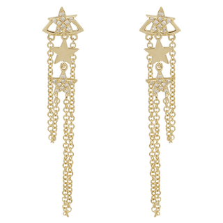 Star Dangle Chain Earrings.