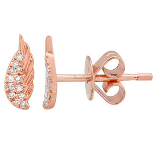 Rose Gold Angel Wing Earrings.