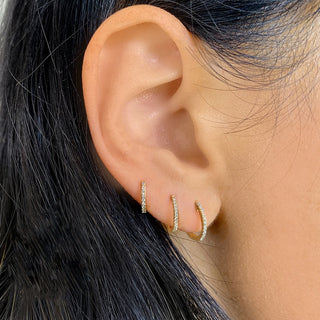 12mm Diamond Hoop Earrings.