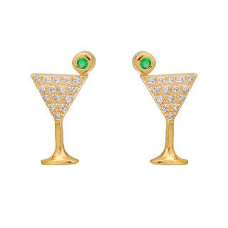 Cocktail Martini Stud Earrings.