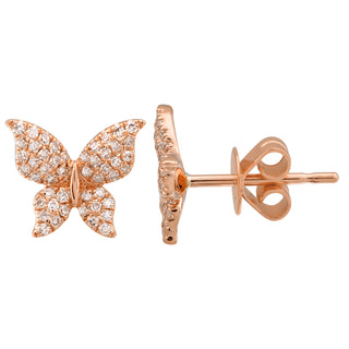 Pink Butterfly Studs.