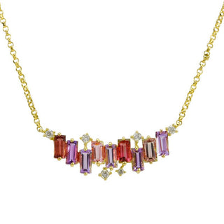 Rose Gold Multi Gemstone Necklace.