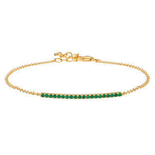 Emerald Skinny Bar Charm Link Bracelet.