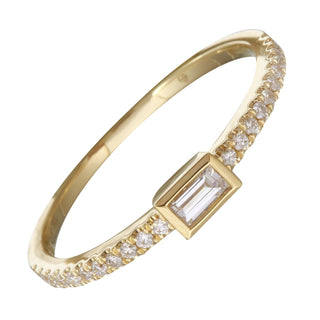 Solitaire Baguette Stack Ring.