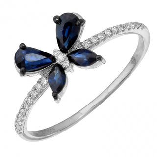 White Gold Sapphire Butterfly Ring.