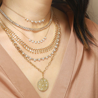 Diamond Halo Strand Necklace.