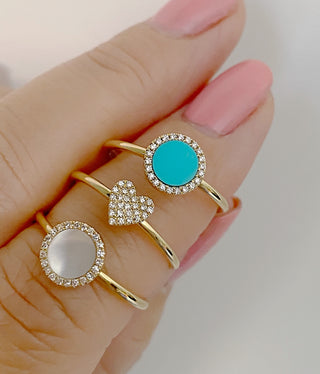 Turquoise Diamond Halo Ring.
