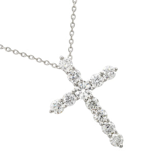 1/2 Carat Lab Grown Diamond Cross Pendant Necklace.
