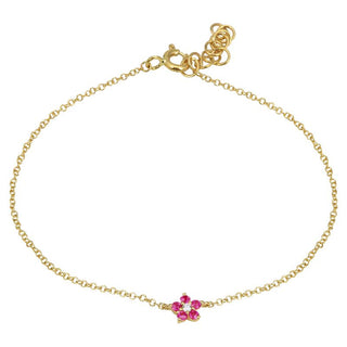 Gemstone Flower Charm Bracelet.