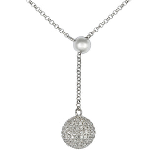 Diamond Lariat Party Ball Necklace.