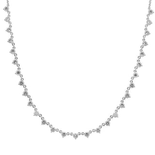 2 Carat 3-Prong Diamond Double Chain Diamond Necklace.