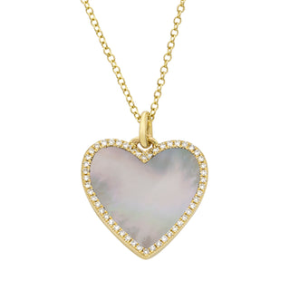 MOP Heart Pendant Necklace.