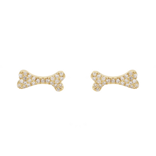 Dog Bone Stud Earrings.