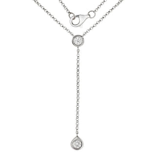 Diamond Bezel Lariat Necklace.