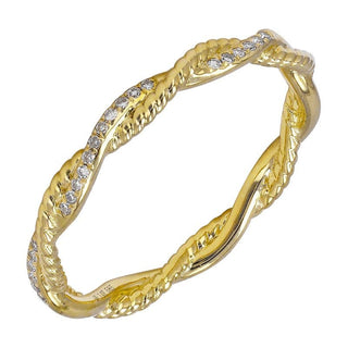 Gold Braid Detail Diamond Ring.