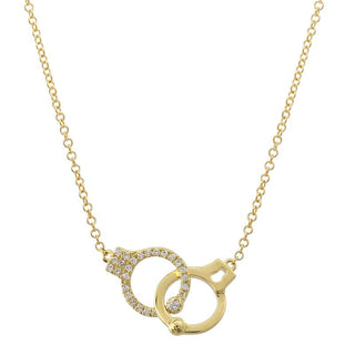 Linked Handcuff Pendant Necklace.