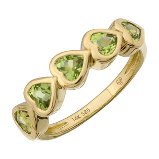 Bezel Gemstone Hearts Ring.