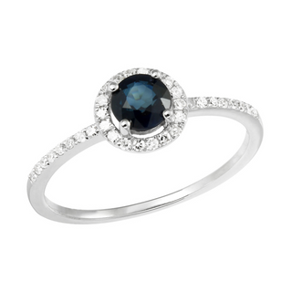 Sapphire Halo Engagement Ring.