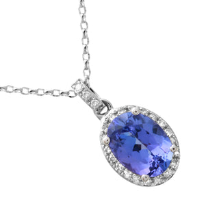 Blue Tanzanite Oval Necklace.
