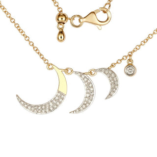 Graduating Crescent Moon Charms Necklace.
