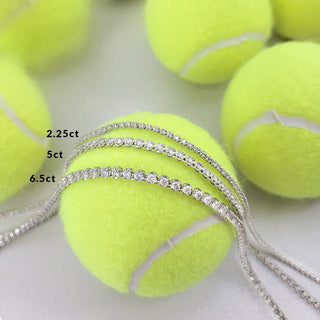 Halfway Graduated Crown Prong Tennis Necklace.