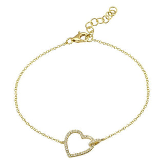 Open Heart Connecting Charms Bracelet.