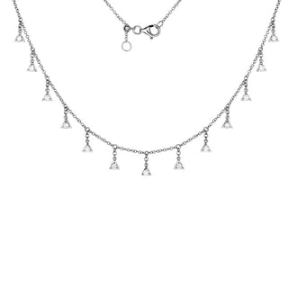 Rose Gold Triangle Tassel Diamond Necklace.