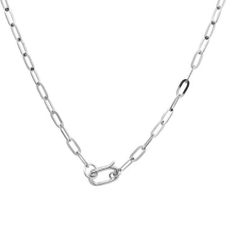 Enhancer Pendant Paper Link Chain Necklace.
