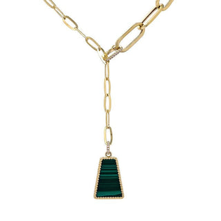 Trapezoid Pendant Graduated Link Chain Y-Necklace.