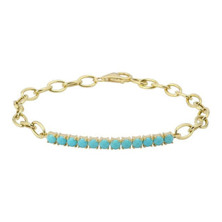 Turquoise Link Chain Bracelet.