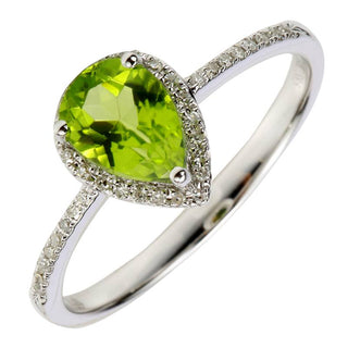 Diamond Tanzanite Pear Engagement Ring.