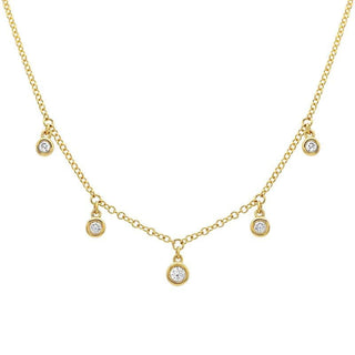 Diamond Bezel Charm Necklace.