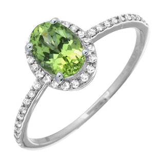 Oval Gemstone Halo Engagement Ring.