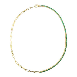 Half Link Chain & Sapphire Tennis Necklace.