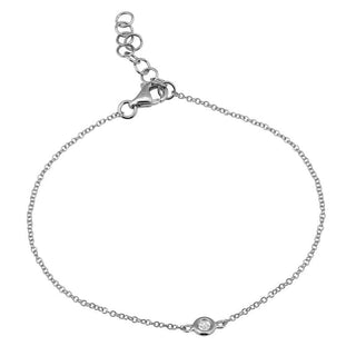 Diamond Bezel Charm Link Bracelet.