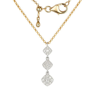 Cushion-Style Halo Stack Diamond Necklace.