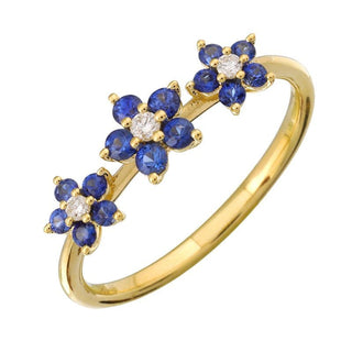 Gemstone Flower Diamond Ring.