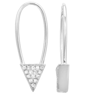 Triangle Tip Safety Pin Crawler Earrings.