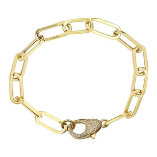 Paper Link Chain Lobster Clasp Charm Bracelet.
