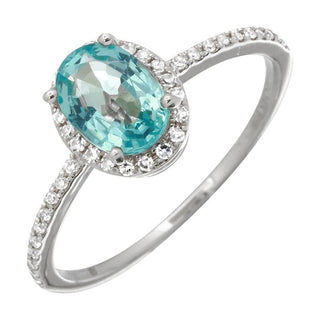 Oval Gemstone Halo Engagement Ring.
