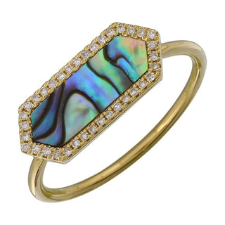 Abalone Shell Diamond Ring.