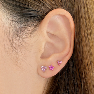 Rhodium Star Earrings.